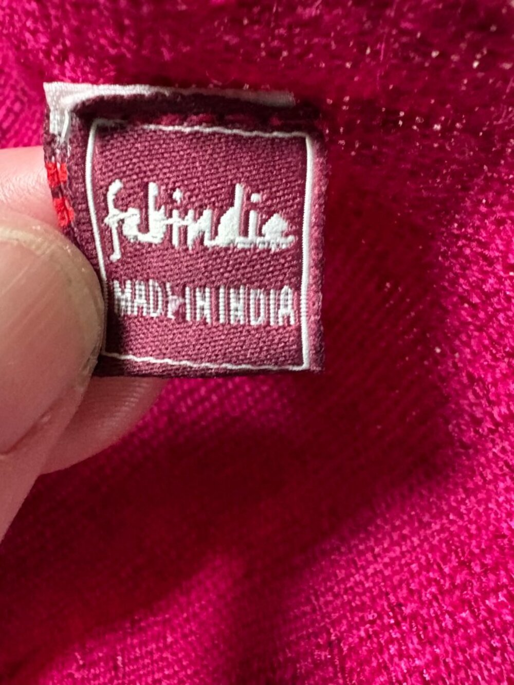 Fabindia fuchsia hot pink wool silk dupatta scarf stole shawl 81 x 25 inches - Picture 3 of 5
